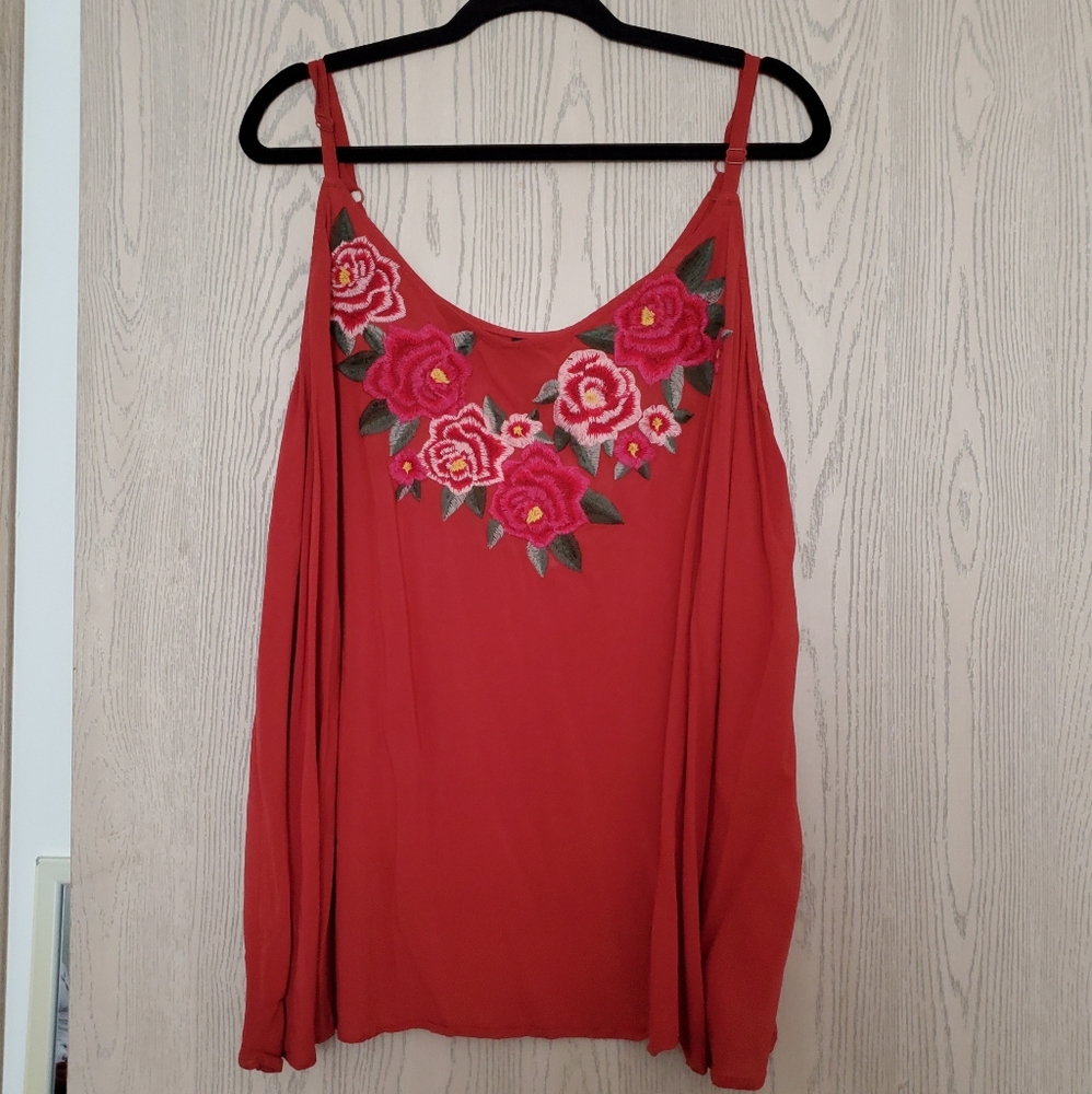 Embroidered floral cami